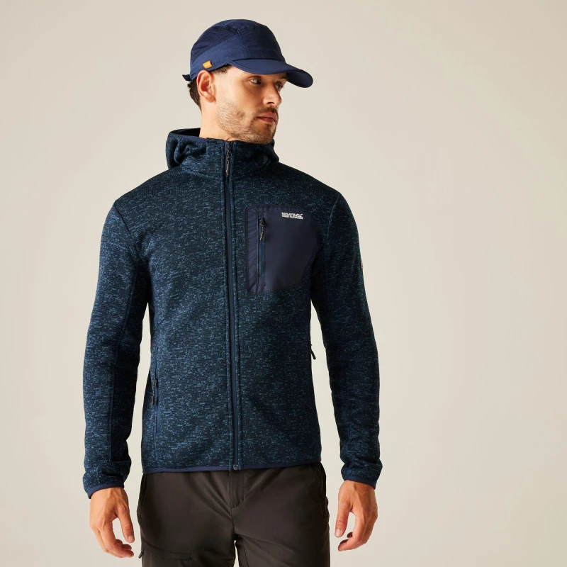 Image of Regatta Regatta Men Newhill Stretch Insulated Hooded Fleece in Blue Size: 3X-Large Blue XXXL Male 5063516218845