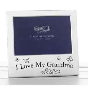 image of Satin Silver Occasion Frame I Love My Grandma 5x3