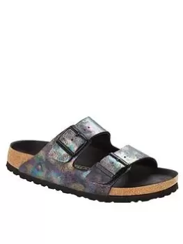 Image of Birkenstock Arizona Iridescent Flat Sandals - Black