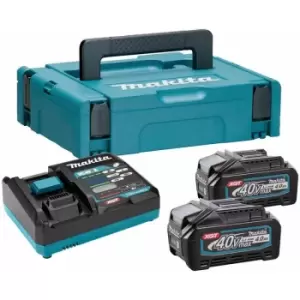 image of Makita - 191K01-6 40V xgt Power Source Kit 240V 2 x 4.0Ah Batteries, Charger & Makpac Case