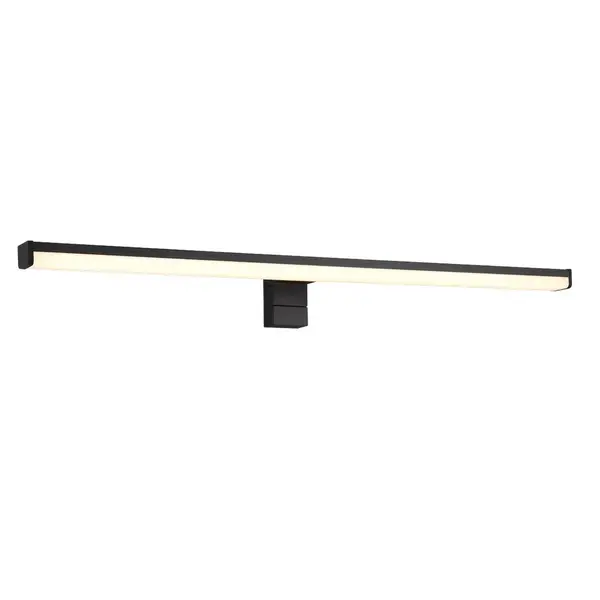 image of Lino Modern 60cm Bathroom Wall Lamp Black Matt 3000K IP44