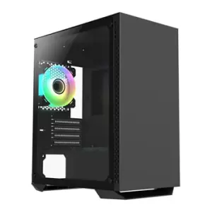 CIT Brava Gaming Case w/ Glass Side Micro ATX Rear ARGB Fan 280mm...