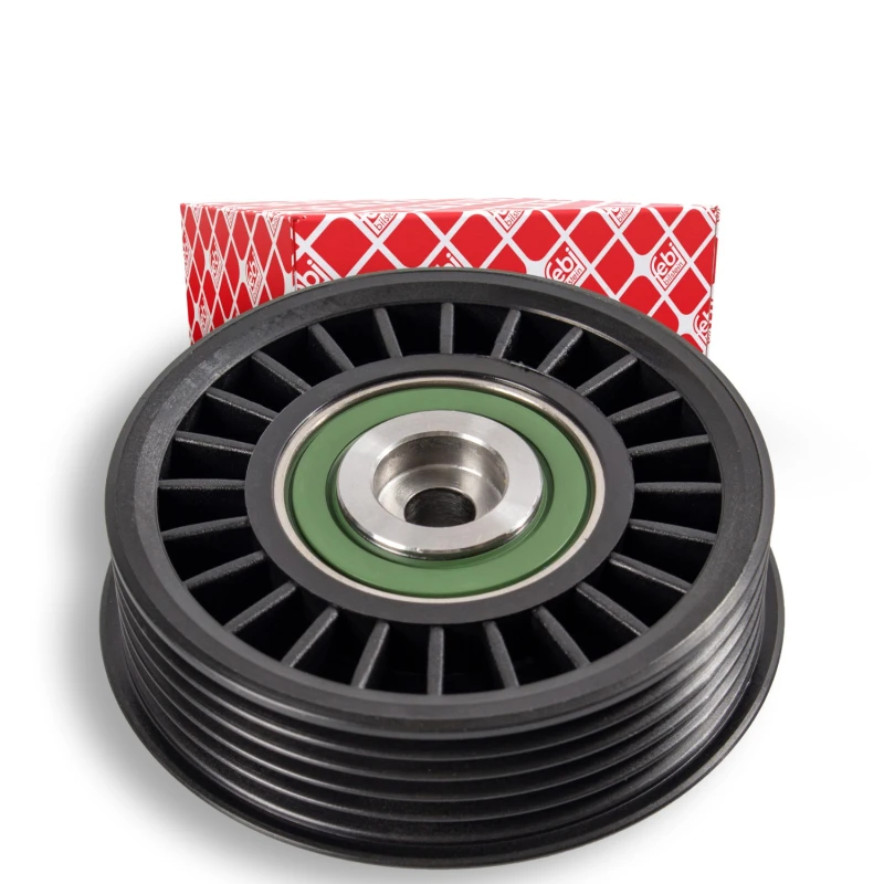 Image of FEBI BILSTEIN 21710 Idler Pulley Plastic Deflection/Guide Pulley,v-ribbed belt (312)