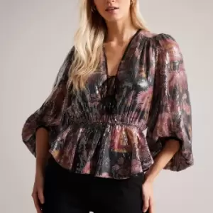 Image of Ted Baker Womens Juudie Top - Black - UK 14