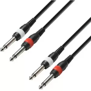 image of Adam Hall K3TPP0300 Instruments Cable [2x Jack plug 6.3mm (mono) - 2x Jack plug 6.3mm (mono)] 3m Black