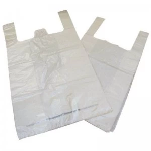 image of Kendon White Carrier Bag Bio-Degradable - Pack of 1000