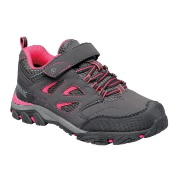 Image of Regatta Holcombe IEP Velcro Low Walking Shoes - Steel/Tulip
