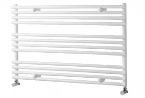 Image of Wickes Liquid Round Horizontal Designer Towel Radiator - White 600 x 1000 mm