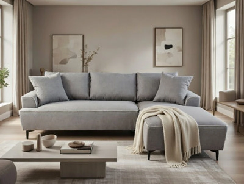 Image of DS Living The Milano Edge 3 Seater Left Hand Corner Sofa In Grey Or Beige