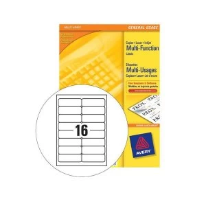 Avery 105x37mm Copier Labels White - 16 Per Sheet 1600 Labels