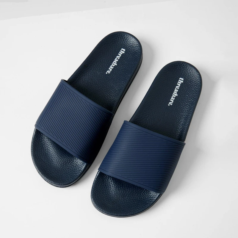 Image of Threadbare Lightweight Sliders Navy male 8