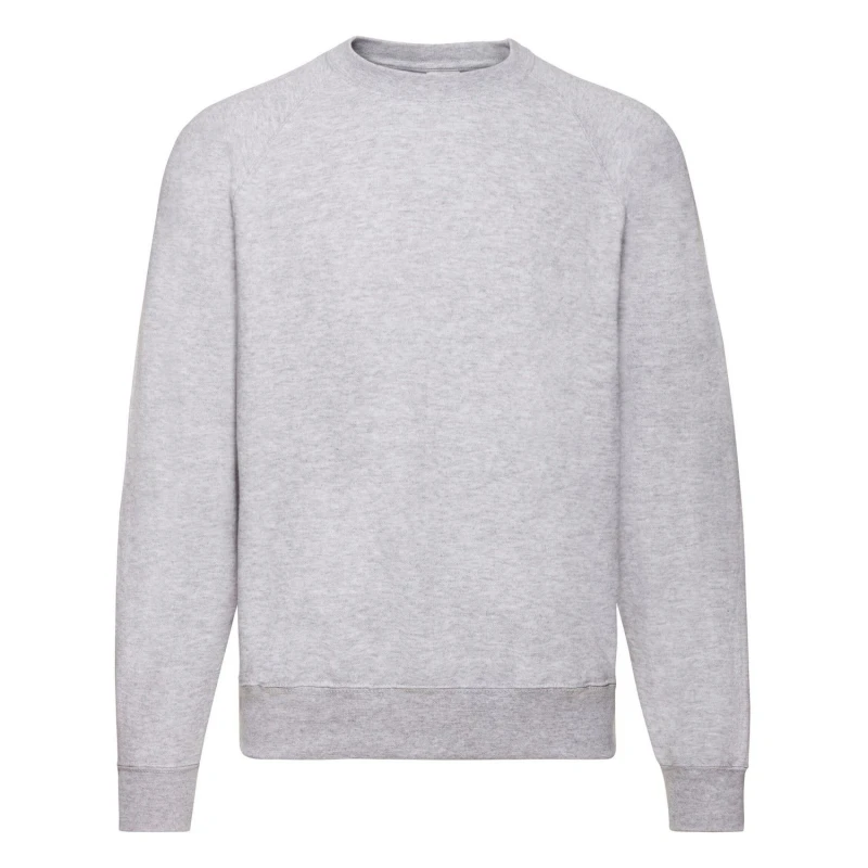 Image of Fruit Of The Loom Classic Heather Raglan Sweatshirt Grey