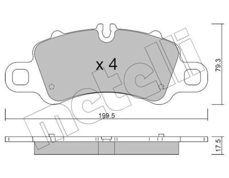 Image of METELLI Brake pad set METELLI 22-1254-0