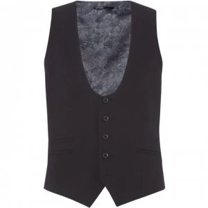 image of Label Lab Bowie Skinny Fit Crepe Suit Waistcoat - Black