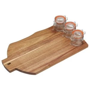 Artesa Acacia Wood and Glass Serving Set