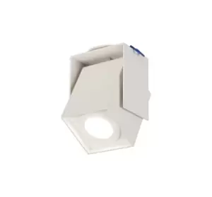 Image of Adjustable Square Spotlight, 1 Light GU10, Sand White, Cut Out: 62mm