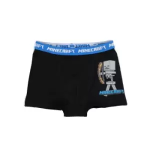 Image of Minecraft Boys Boxer Shorts Set (Pack of 3) (10-11 Years) (Grey/Blue/Black)