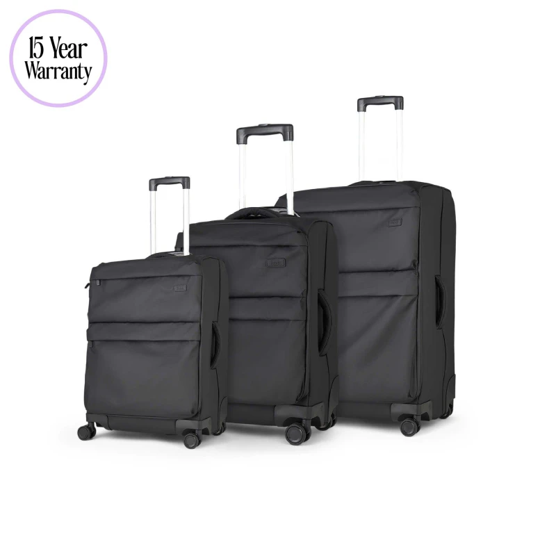 Image of Rock Juniper Suitcase Black Hard Suitcases 3pc Set Black 42913003000