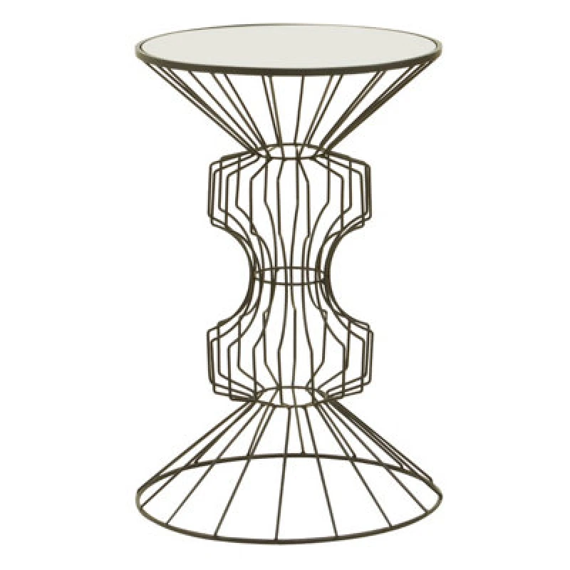 Image of Premier Housewares Interiors By Premier Compact Black Finish Table, Practical Side Table By Couch For Livingroom, Mirrored Top Small Lounge Table Blac