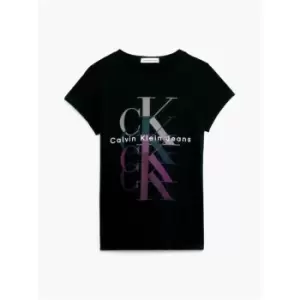 Image of Calvin Klein Jeans Monogram Repeat Slim Ss T-Shirt - Black