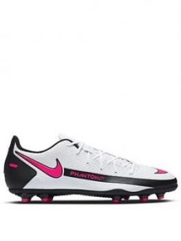 image of Nike Mens Phantom Gt Club Firm Ground Football Boot, White/Pink, Size 8, Men