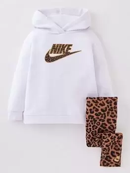 Image of Nike Infant Fleece Pullover & Legging Set - White, Brown, Size 18 Months, Women