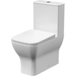 image of Nuie Ava Close Coupled Rimless Toilet Pan with Push Button Cistern - Soft Close Seat