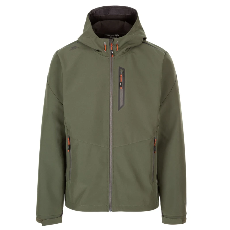 Image of Trespass Trespass Men Marlon Soft Shell Jacket in Dark Green Size: Small Dark Green S Male 5063425061891
