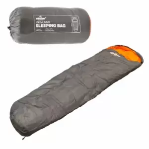 image of Milestone Camping Single Mummy Sleeping Bag With 2 Season Insulation - Grey