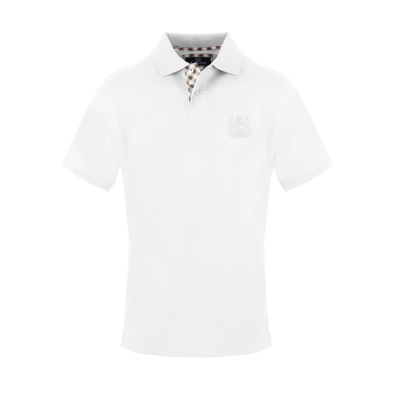 Image of Aquascutum Mens Polo Short Sleeve Polo Shirt Short Sleeve Polos Small White 54168801350