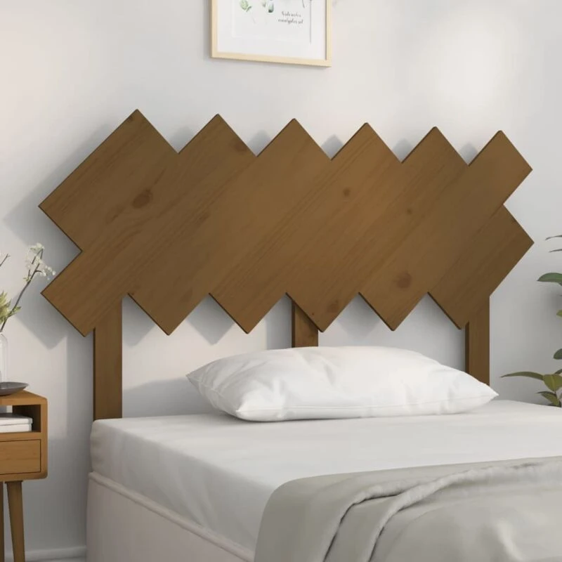 Image of Vidaxl Bed Headboard Honey Brown 122.5X3X80.5cm Solid Wood Pine, Brown 819213