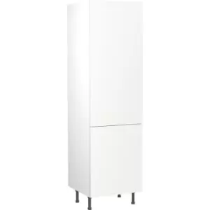 Image of Kitchen Kit Flatpack Slab Kitchen Cabinet Tall Fridge & Freezer 70/30 Unit Ultra Matt 600mm in White MFC