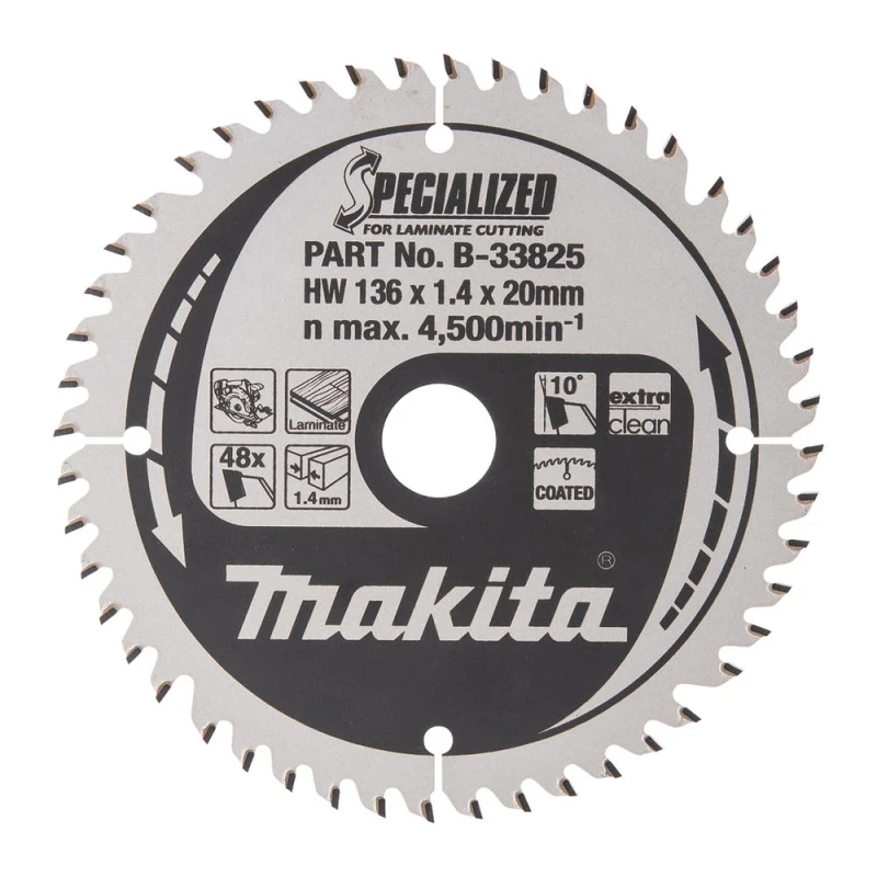 Image of Makita SPECIALIZED Circular Saw Blade for Laminate Cutting B-33825 Diameter: 136mm