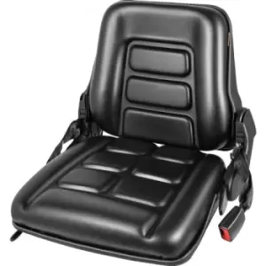 VEVOR Universal Tractor Seat, High Back, Folding Forklift Seat w/ Retractable Seat Belt, Adjustable Backrest and Slide Rail Waterproof PVC Mower Seat,