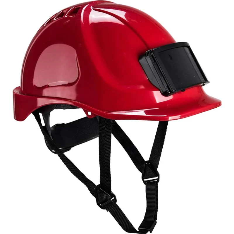 Image of Portwest Endurance Badge Holder Safety Helmet PB55RER Colour: Red