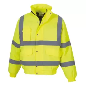 image of Yoko Mens Hi-Vis Bomber Jacket (Pack of 2) (M) (Hi-Vis Yellow)