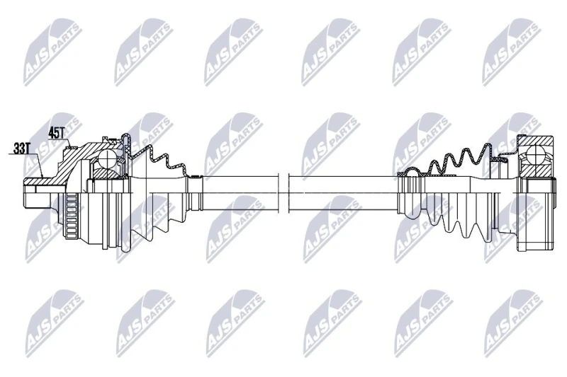 Image of NTY NPW-AU-100 Drive shaft Manual Transmission, Front Axle Left Drive Shaft (13)