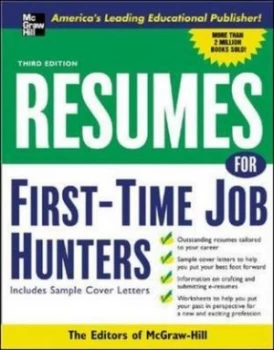 Image of Resumes for First-Time Job Hunters by Editors of Mcgraw-Hill Paperback