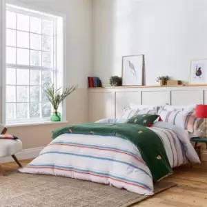 Image of Joules Golden Hour Stripe Duvet Cover Set White - White