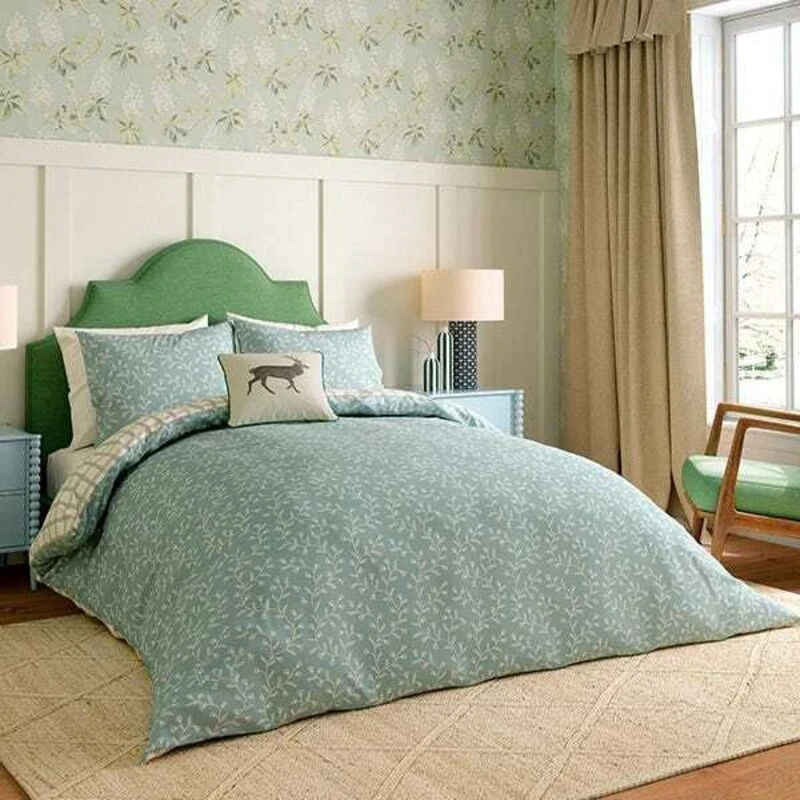 Image of Sanderson Everly Duvet Cover Set - Blue Blue Superking