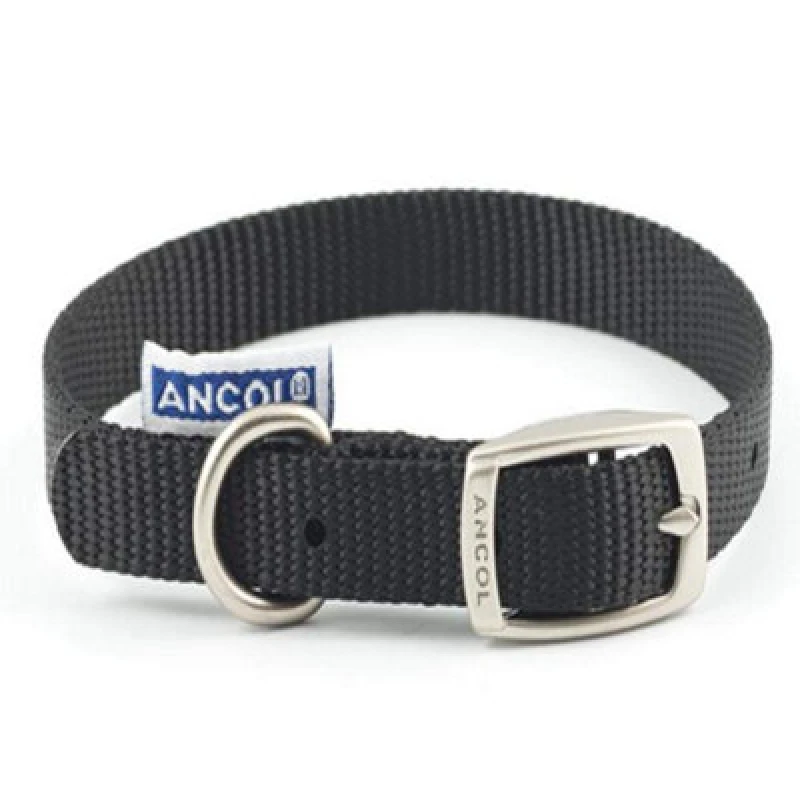 Image of Ancol Viva Weather Proof Lightweight Comfy Buckle Dog Collar Black