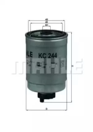 image of Fuel Filter KC244 70381202 by MAHLE Original