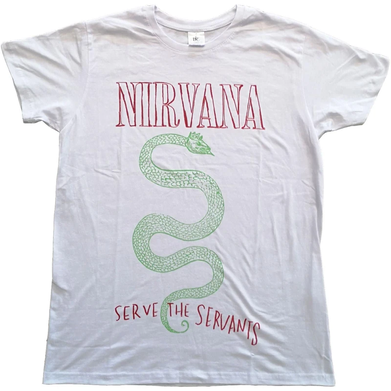 Image of Nirvana Nirvana Men Serve The Servants Cotton T-Shirt in White Size: 2X-large White XXL Male 5063300172667