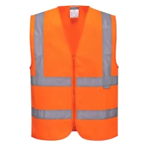 Image of Portwest Zip Front Class 2 Hi Vis Vest Orange 3XL