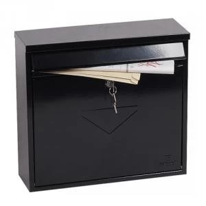 image of Phoenix Correo Front Loading Mail Box MB0118KB in Black with Key Lock