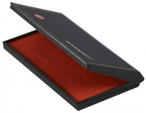 Image of Q-Connect Large Stamp Pad Metal Case Red