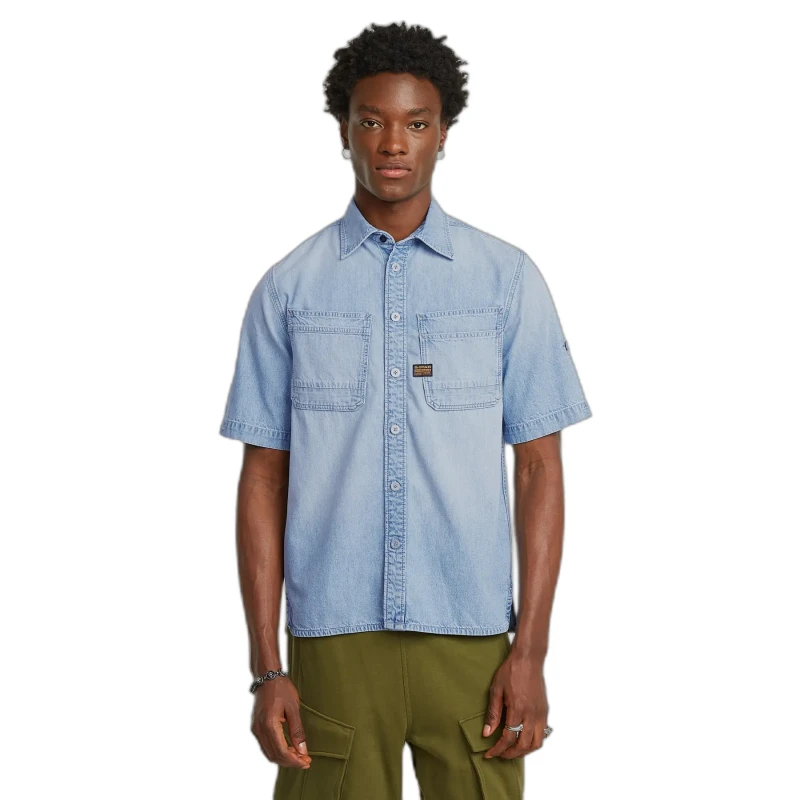 Image of G-Star Denim shirt with slanted double pockets G-Star Bleu Male S