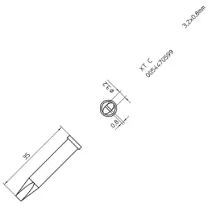 Image of Weller Xt C Tip, Chisel, Pb-Free, 3.2X0.8Mm