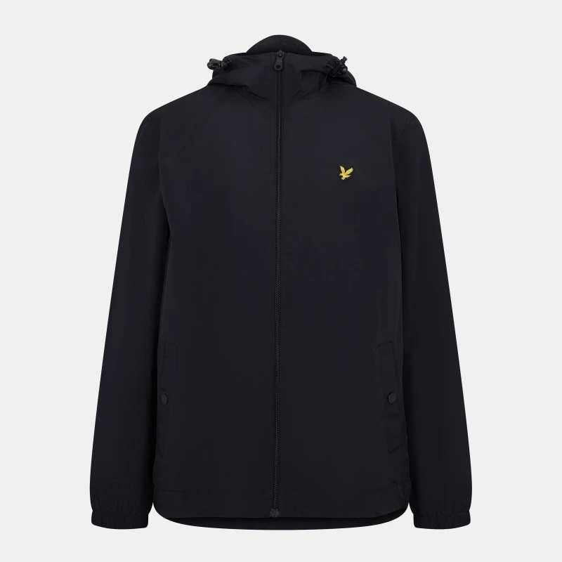 Image of Lyle & Scott Zip Through Hooded Jacket Jet Black XL
