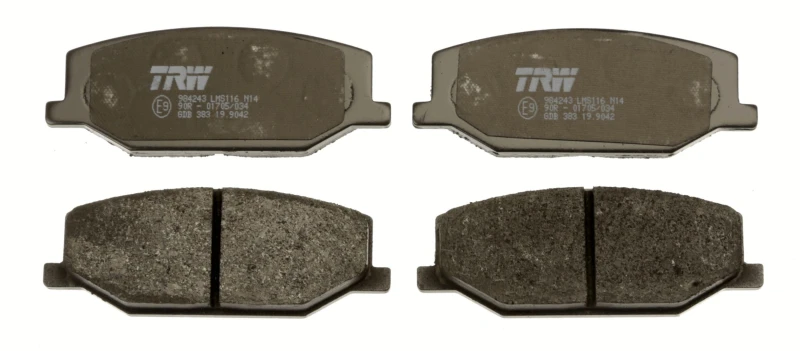 Image of TRW GDB383 Brake pad set not prepared for wear warning indicator Brake Pad Set,disc brake (402)